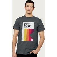 Betamax Men's Dynamicron L 750 Video Cassette Multicolour Stripe T-Shirt in Charcoal | Size: XL