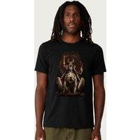 Anne Stokes Men's Viking Witch On Bear Collection T-Shirt in Black | Size: XL