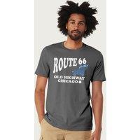 Route 66 Men's Old Highway Chicago T-Shirt in Charcoal | Size: Large