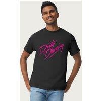 Dirty Dancing Men's Classic Hot Pink Text Movie Logo T-Shirt in Black | Size: Small
