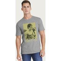 Bruce Lee Men's Martial Arts Legend Way Of The Dragon T-Shirt in Mid Grey | Size: XL