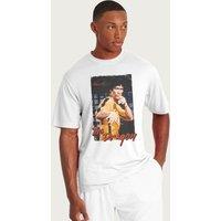 Bruce Lee Men's The Dragon Game Of Death Retro T-Shirt in White | Size: XL