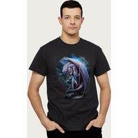 Anne Stokes Men's Dragon Mage Fantasy Collection T-Shirt in Black | Size: Medium