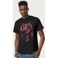 Anne Stokes Men's Gothic Guardian Dragon Cross Collection T-Shirt in Black | Size: XL