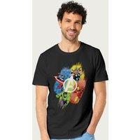 Captain America Men's Avengers Thor The Hulk & Iron Man Marvel T-Shirt in Black | Size: Medium