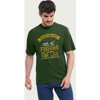 Coto7 Men's Father & Son Fishing Partners For Life T-Shirt in Bottle Green | Size: Small