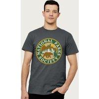 US National Parks Men's Society Bear Roaming Badge T-Shirt in Charcoal | Size: 2XL