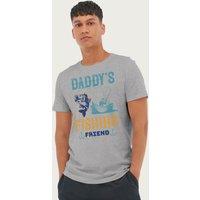 Coto7 Men's Daddy's Fishing Friend Fathers Day T-Shirt in Mid Grey | Size: 2XL