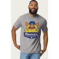 Fuggler Men's Grin Grin Funny Ugly Monsters T-Shirt in Mid Grey | Size: Medium
