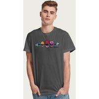 Power Rangers Men's Retro 90s Heads Powers Rangers T-Shirt in Charcoal | Size: 2XL