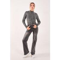 Pink Vanilla Women's Washed Relaxed Fit High Waist Jeans in Black | Size: 6