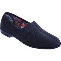 Sleepers Women's Audrey III Roll Top Velour Slippers in Navy | Size: 3