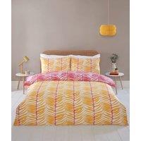 Rapport Home Tropical Trails Polyester Reversible Duvet Cover Set with Pillowcase in Yellow | Size: King