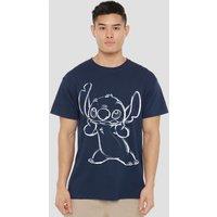 Disney Lilo & Stitch Sketch T-Shirt, Navy | Size: XL