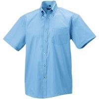 Russell Collection Men's Ultimate Short-Sleeved Shirt in Light Blue | Size: 18 inches