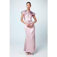 Keyhole Detail Satin Bridesmaid Dress