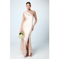 Sleeveless Tie Back Satin Bridesmaid Dress
