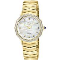 Spello II IP Gold Case, White MOP Dial, IP Gold Bracelet watch