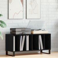 Berkfield Home Record Cabinet Black Oak 100x38x48 cm Engineered Wood | Size: 100 x 38 x 48 cm