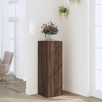 Berkfield Home Plant Stand Brown Oak 33x33x100 cm Engineered Wood | Size: 33 x 33 x 100 cm