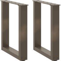 Berkfield Home Coffee Table Legs U-Shaped 2 pcs Natural Steel 38x(42-43) cm Steel in Brown