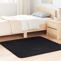 Shaggy Rug High Pile NAVARRA Black 120x120 cm Polyester