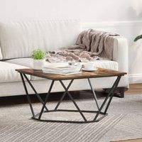 Berkfield Home Smoked Oak Wood Medium Durable Coffee Tables Square in Brown
