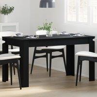 Berkfield Home Black Oak Dining Table 140x74.5x76 cm - Made of Engineered Wood