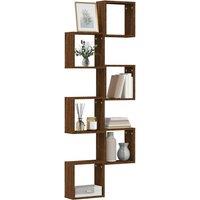 Berkfield Home Wall Cube Shelves 6 pcs Brown Oak 30x15x30 cm | Size: 30 x 15 x 30 cm