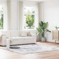 Berkfield Home Shaggy Rug High Pile NAVARRA Light Grey 240x240 cm Polyester | Size: Medium