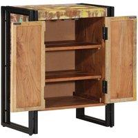 Berkfield Home Shoe Cabinet Black 30x30x40 cm Solid Reclaimed Wood & Steel in Brown | Size: 30 x 30 x 40 cm