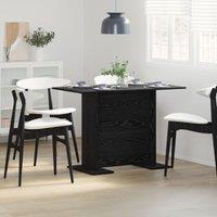 Berkfield Home Dining Table Black Oak 110x60x75 cm Engineered Wood | Size: 110 x 60 x 75 cm