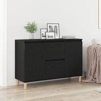 Berkfield Home Black Oak Sideboard - 101x35x60 cm - Made of Engineered Wood | Size: 101 x 35 x 60 cm