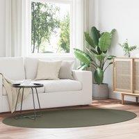 Berkfield Home Rug 'HUARTE' Forest Green 140x200 cm Oval | Size: Medium