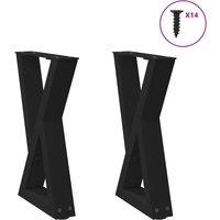 Berkfield Home Coffee Table Legs 2 pcs Black 28x(42-43.3) cm Steel