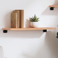 Berkfield Home Wall Shelf Light Brown 60x20x2 cm Treated Solid Wood Oak | Size: 60 x 20 x 2 cm