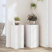 Berkfield Home Plant Stands 2 pcs White 30x30x70 cm Engineered wood | Size: 30 x 30 x 70 cm