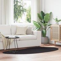 Berkfield Home Area Rug Black 100x200 cm Polyester Non-Slip | Size: Medium