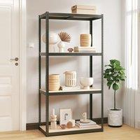 4-Layer Storage Shelf Anthracite Steel&Engineered Wood