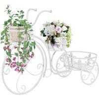 Berkfield Home Plant Stand Bicycle Shape Vintage Style Metal in White