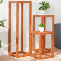 Berkfield Home Plant Stands 3 pcs Wax Brown Solid Wood Pine
