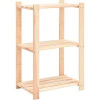 Berkfield Home 3-Tier Storage Rack 60x38x90 cm Solid Pinewood 150 kg in Beige | Size: 60 x 38 x 90 cm