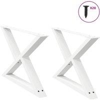 Berkfield Home Coffee Table Legs 2 pcs White 70x(42-43.3) cm Steel