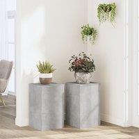 Berkfield Home Plant Stands 2 pcs Concrete Grey 30x30x50 cm Engineered wood | Size: 30 x 30 x 50 cm