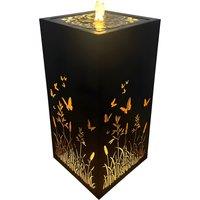Primrose Wild Meadow & Butterfly Cut Out Water Feature with LED Lights 64cm in Black