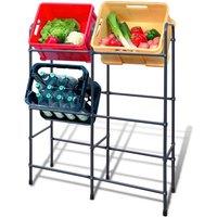 Berkfield Home Steel Shelf for 6 Crates in Grey