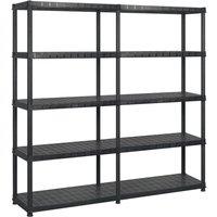 Berkfield Home Storage Shelf 5-Tier Black 183x45.7x185 cm Plastic