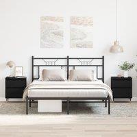 Berkfield Home Bedside Cabinets 2pcs Black Oak 40x35x50 cm Engineered Wood | Size: 40 x 35 x 50 cm