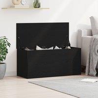 Storage Box with Lid Black Oak 100x42x46 cm Engineered Wood