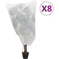 Plant Fleece Covers with Drawstring 8 pcs 70 g/m? 0.8x0.8 m